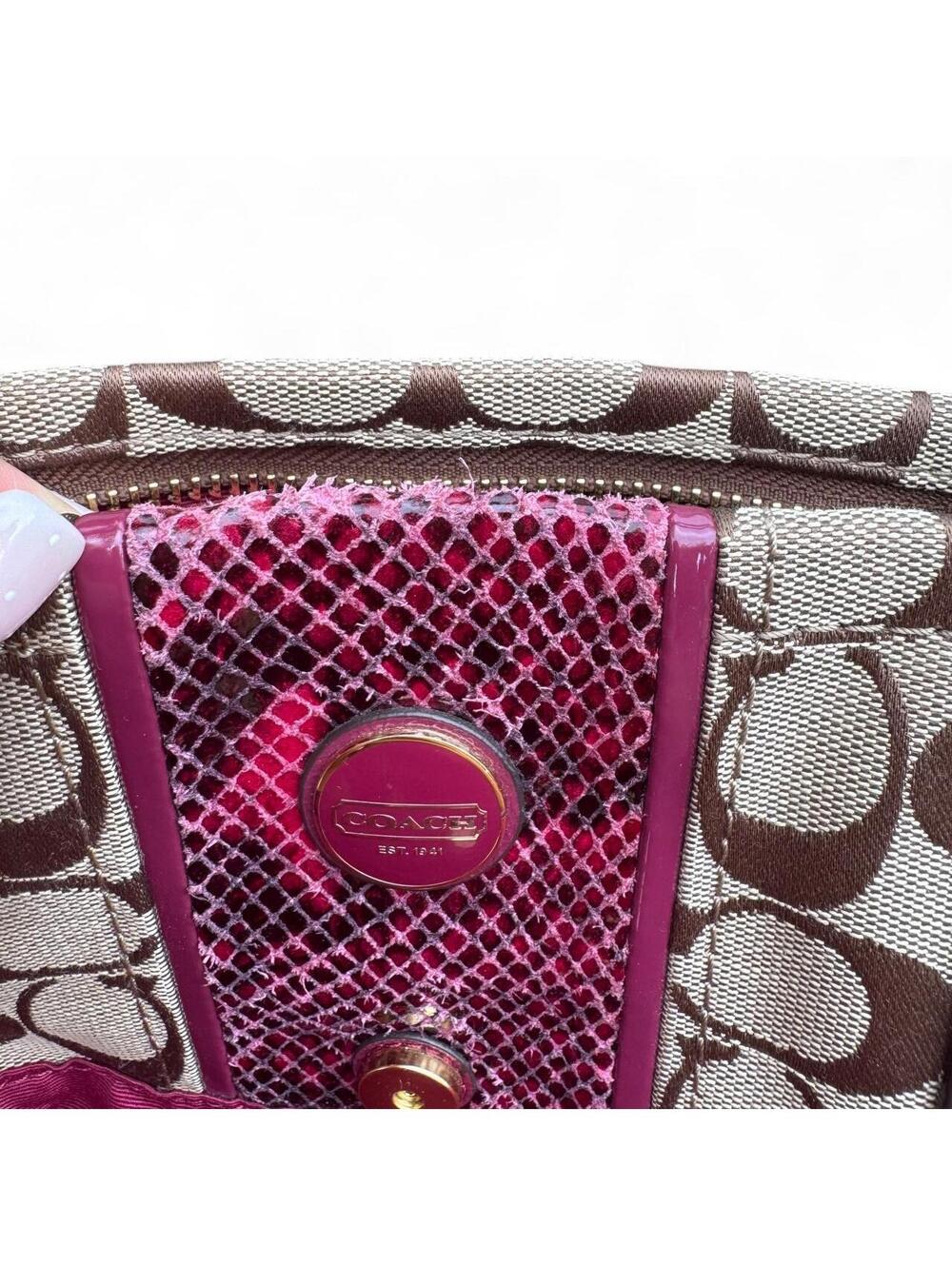Rare vintage Coach Signature Python Stripe Tote - Gem